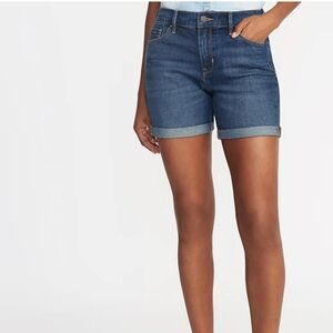 Old Navy Women’s Blue Cuffed Canvas Shorts Size 6 Straight Fit